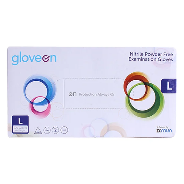 Gloveon Nitrile Examination PF L Gloves 100's, Pack of 100
