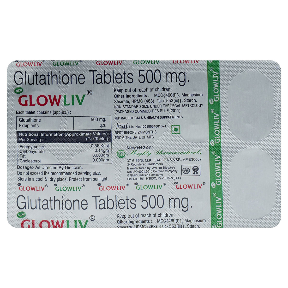 Glowliv 500 New Tablet 10's, Pack of 10 TabletS Glowliv 500 New Tablet 10's, Pack of 10 TabletS