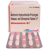 Gluconorm G 1 Tablet 15's, Pack of 15 TABLETS