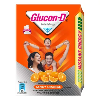 Glucon D Energy Drink Tangy Orange Flavour Powder, Powder 200gm