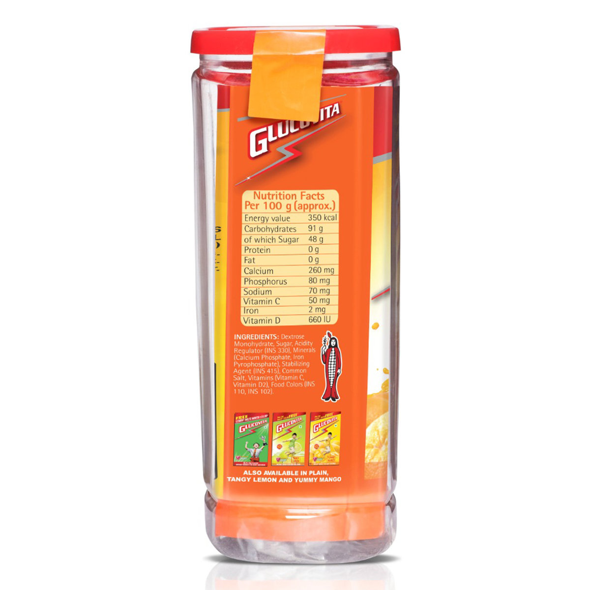 Glucovita Juicy Orange Flavour Powder, 500 gm (Free Pet Jar), Pack of 1 Glucovita Juicy Orange Flavour Powder, 500 gm (Free Pet Jar), Pack of 1