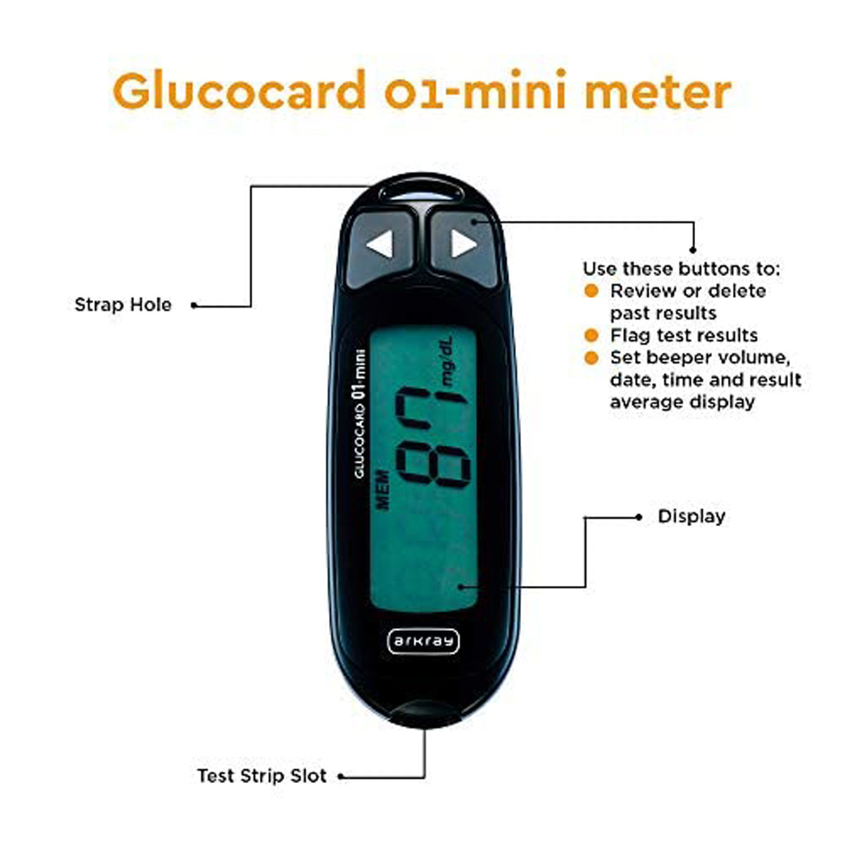 Glucocard 01 Mini Glucose Monitor Kit (Arkray), Pack of 1 Glucocard 01 Mini Glucose Monitor Kit (Arkray), Pack of 1