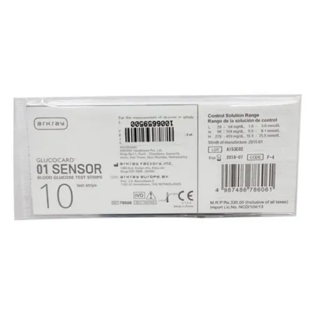 Glucocard 01 Sensor Blood Glucose Test Strip 10's