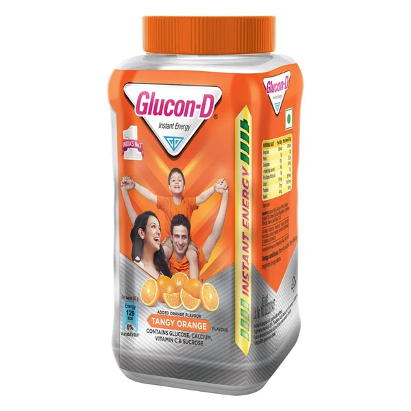 Glucon-D Instant Energy Drink Tangy Orange Flavour Powder, 400 gm, Pack of 1