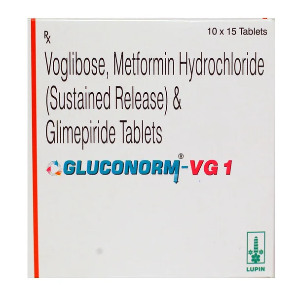 Gluconorm-VG 1 Tablet 15's, Pack of 15