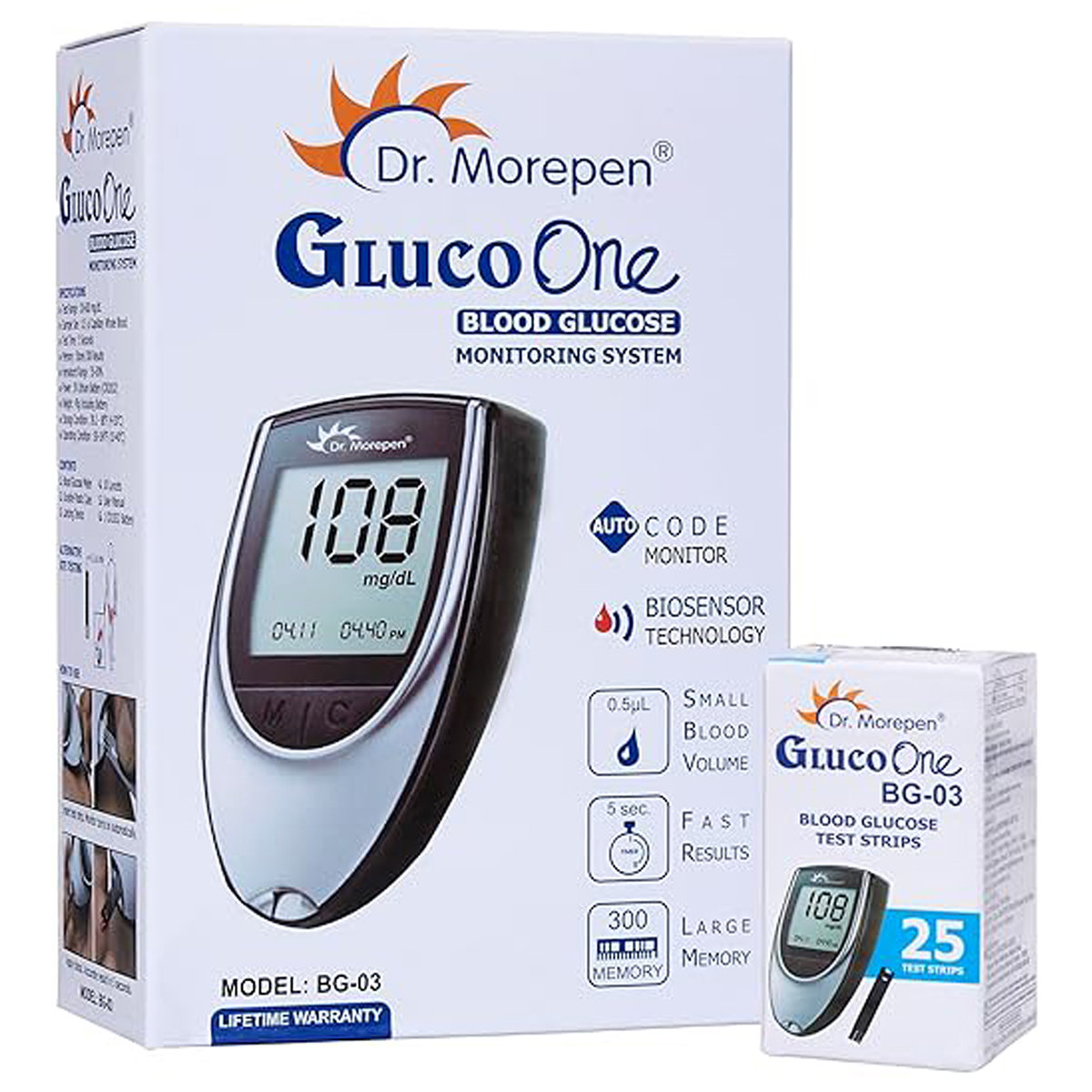 Dr. Morepen Gluco One Blood Glucose Monitoring System BG-03, 1 Count, Pack of 1 Dr. Morepen Gluco One Blood Glucose Monitoring System BG-03, 1 Count, Pack of 1