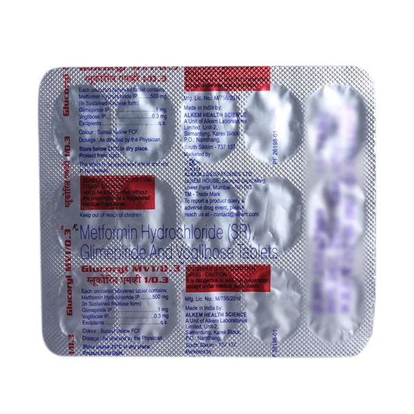 Glucoryl MV 1/0.3mg Tablet 15's