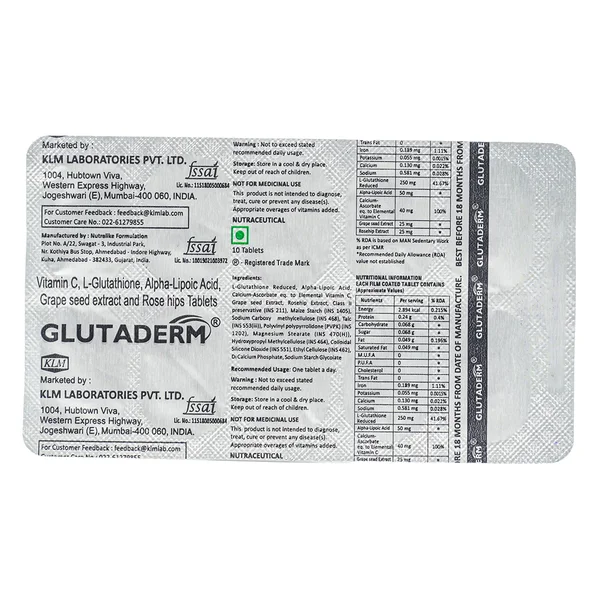 Glutaderm Tablet 10's