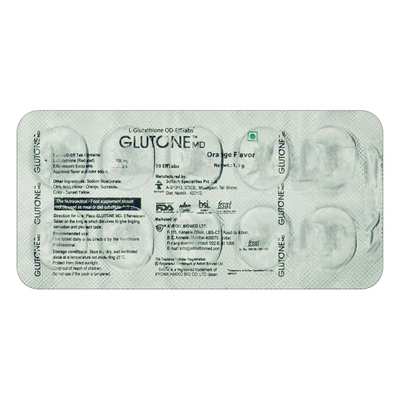 Glutone MD Orange Flav Tablet 10's, Pack of 10 TABLETS