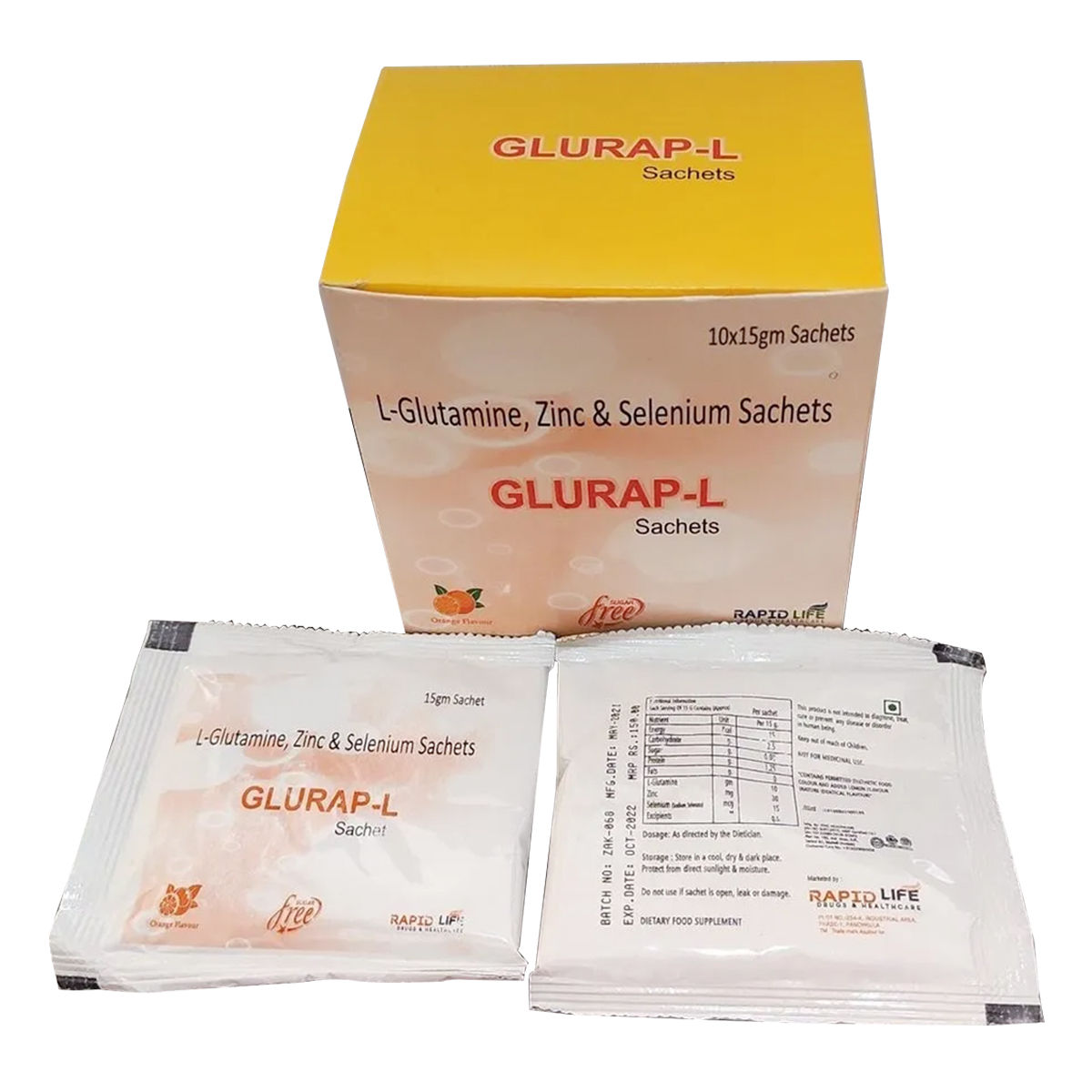 Buy Glurap-L Sugar Free Orange Sachet 15 gm Online