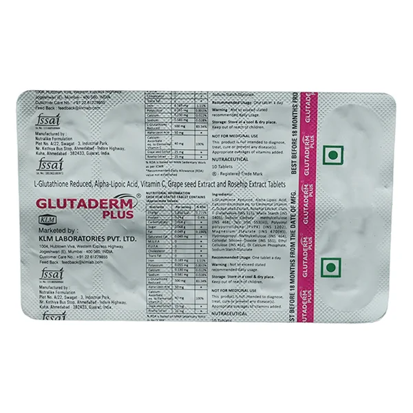 Glutaderm Plus Tablet 10's, Pack of 10 TABLETS