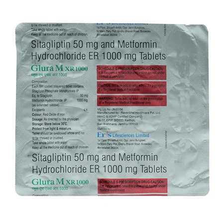 Glura M XR 1000 Tablet 15's