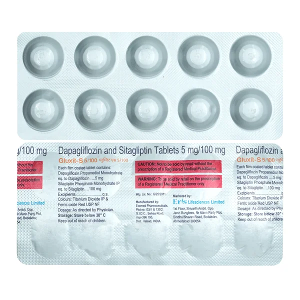 Gluxit-S 5 mg/100 mg Tablet 10's, Pack of 10