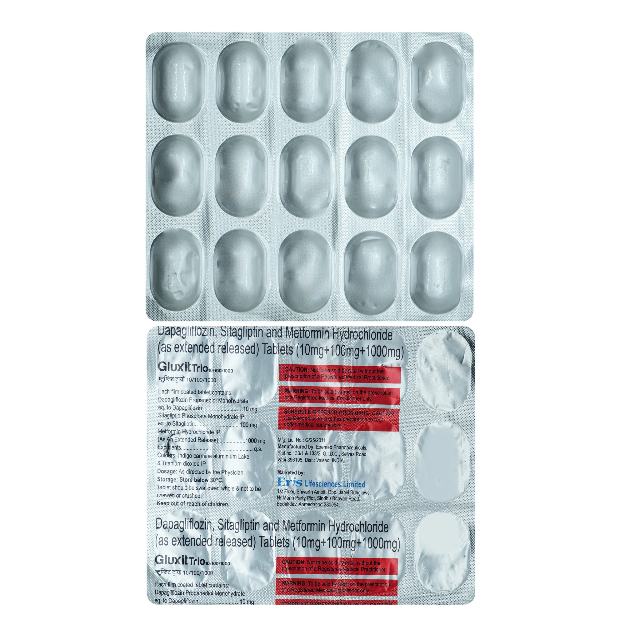 Gluxit Trio 10/100/1000 Tablet 15's, Pack of 15 TabletS Gluxit Trio 10/100/1000 Tablet 15's, Pack of 15 TabletS