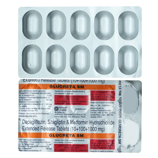 Glucreta SM 10/100/1000 Tablet 10's