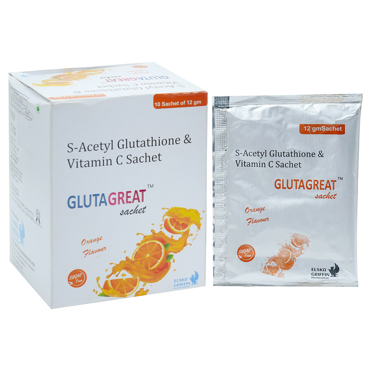 Glutagreat Sugar Free Orange Flavour Sachet 12 gm, Pack of 1 Glutagreat Sugar Free Orange Flavour Sachet 12 gm, Pack of 1