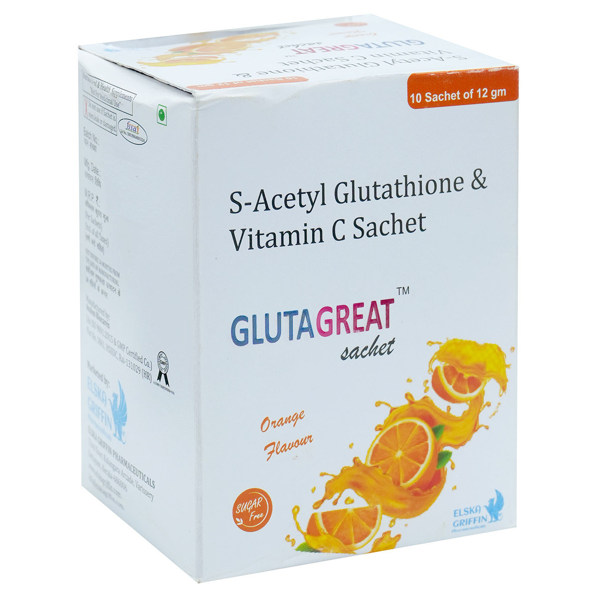 Glutagreat Sugar Free Orange Flavour Sachet 12 gm, Pack of 1 Glutagreat Sugar Free Orange Flavour Sachet 12 gm, Pack of 1