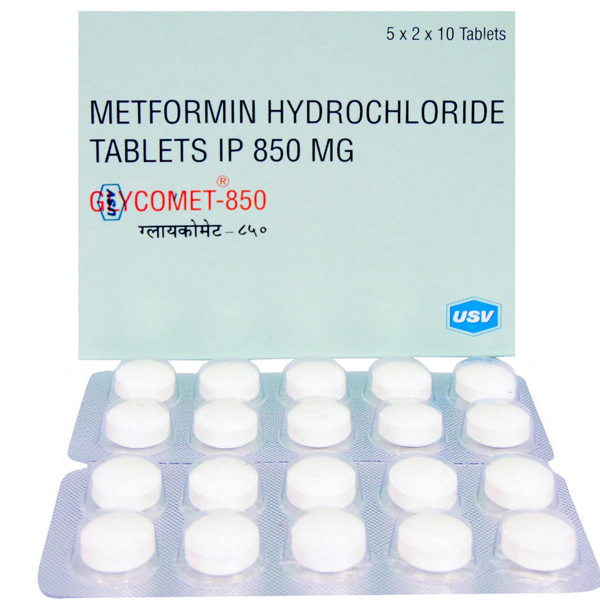 Glycomet 850 Tablet 10's, Pack of 10 TABLETS Glycomet 850 Tablet 10's, Pack of 10 TABLETS