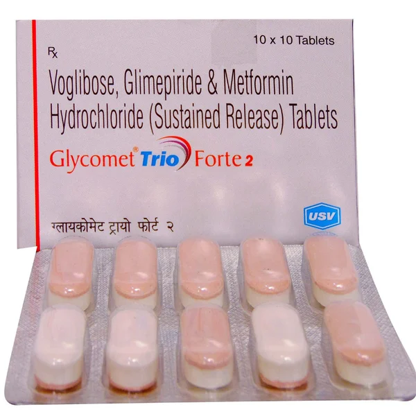 Glycomet Trio Forte 2 Tablet 10's, Pack of 10 TABLETS