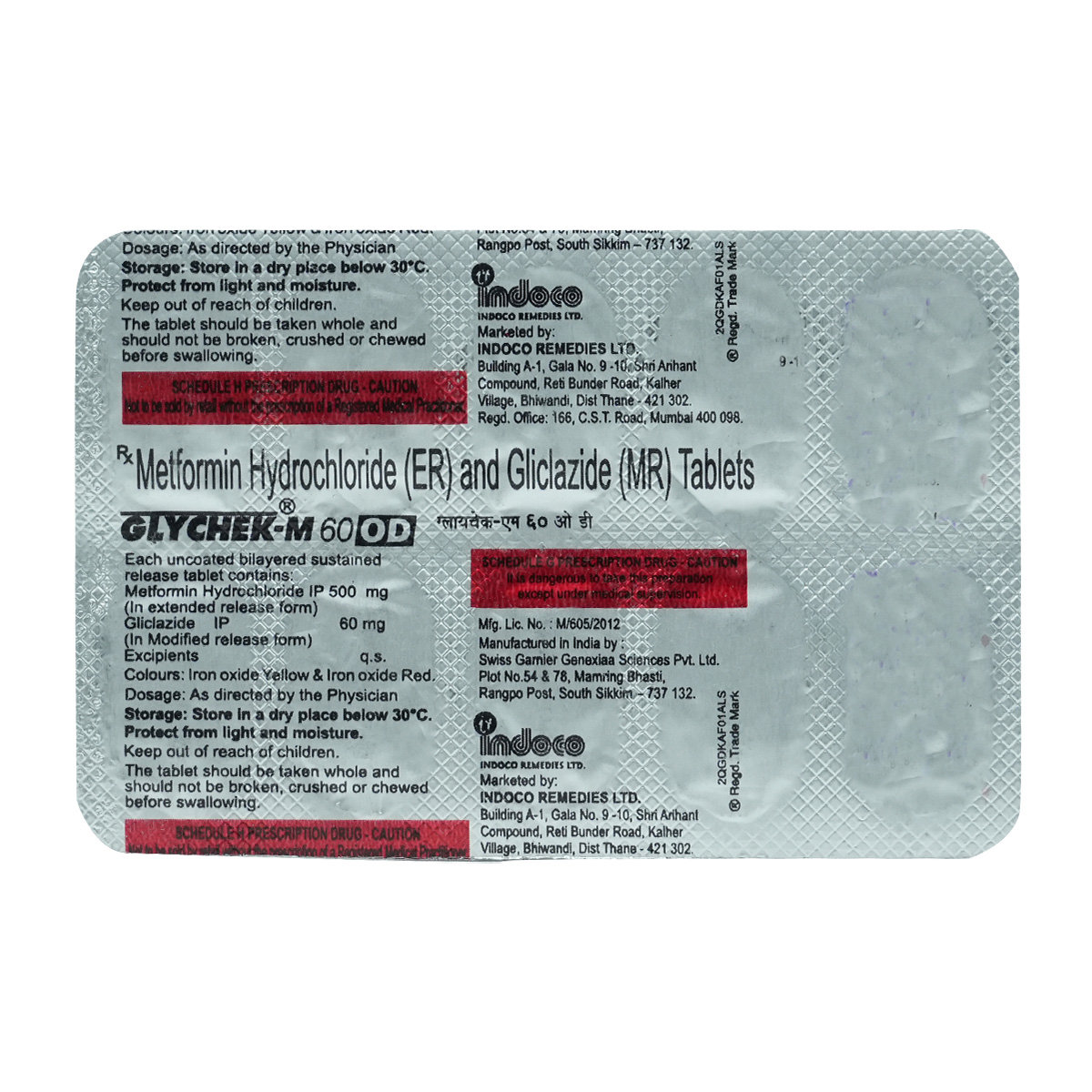 Glychek M60 OD Tablet 10's, Pack of 10 TABLETS Glychek M60 OD Tablet 10's, Pack of 10 TABLETS