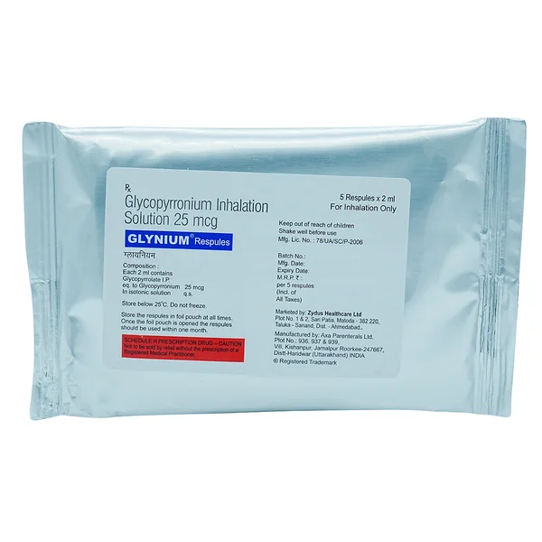 Glynium 25 mcg Respules 5 x 2 ml, Pack of 5 RespuleS