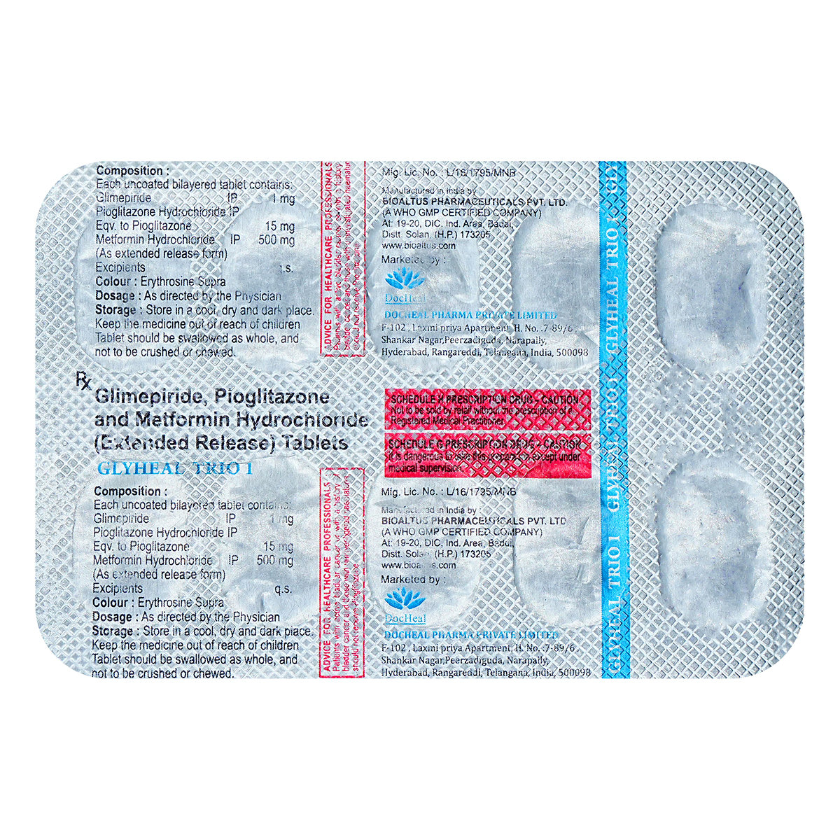 Glyheal Trio 1 Tablet 10's, Pack of 10 TABLETS Glyheal Trio 1 Tablet 10's, Pack of 10 TABLETS