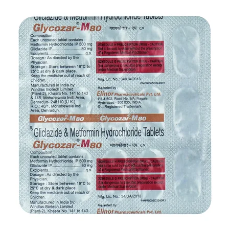 Glycozar M 80 Tablet 15's