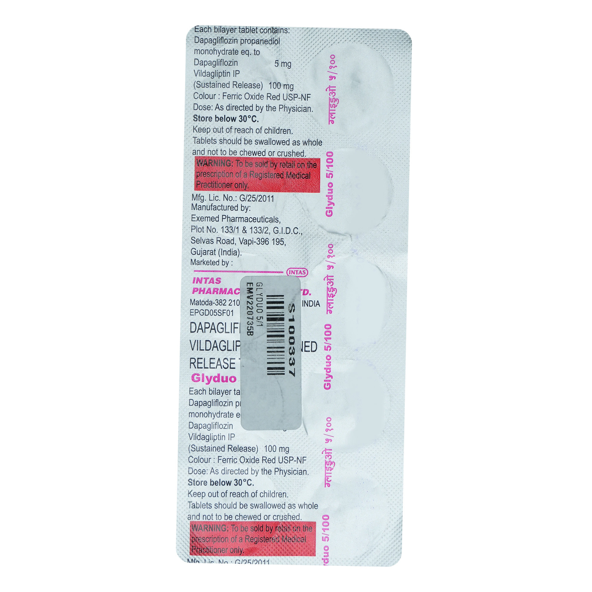 Glyduo 5 mg/100 mg Tablet 10's, Pack of 10 Glyduo 5 mg/100 mg Tablet 10's, Pack of 10