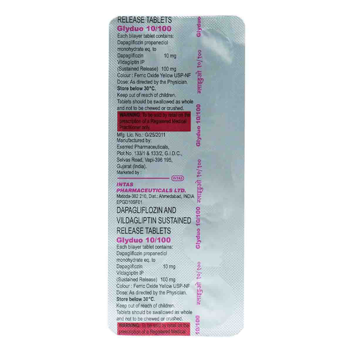 Glyduo 10 mg/100 mg Tablet 10's, Pack of 10 Glyduo 10 mg/100 mg Tablet 10's, Pack of 10