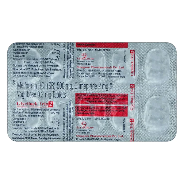 Glycilock Trio 2 Tablet 10's, Pack of 10 TABLETS