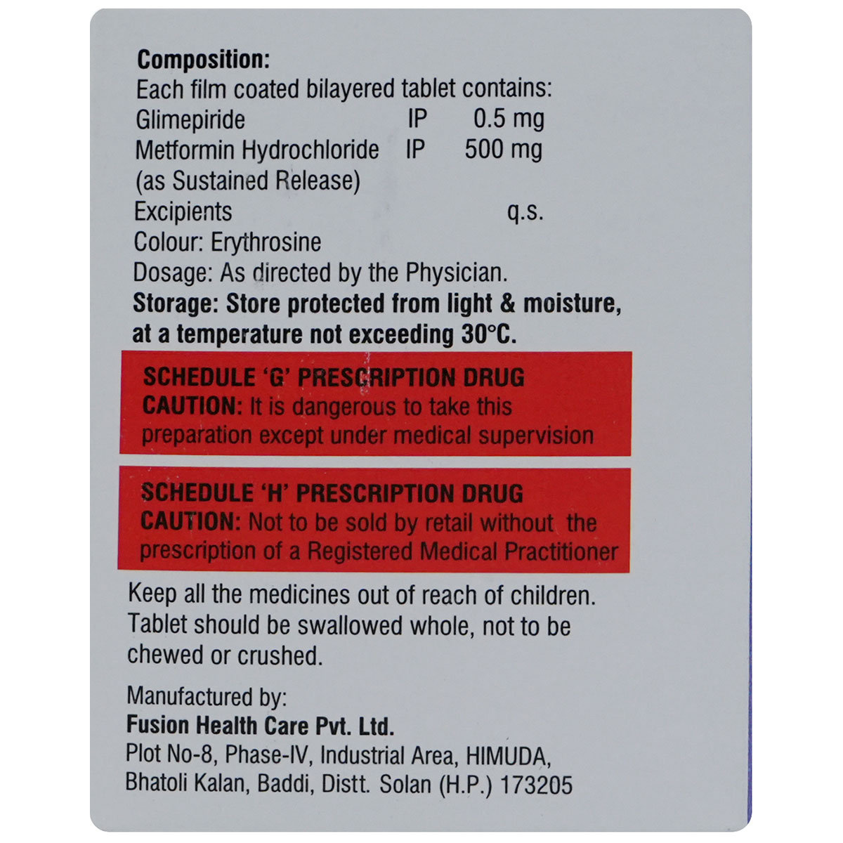 Glynamic-M 0.5 Tablet 10's, Pack of 10 TABLETS Glynamic-M 0.5 Tablet 10's, Pack of 10 TABLETS