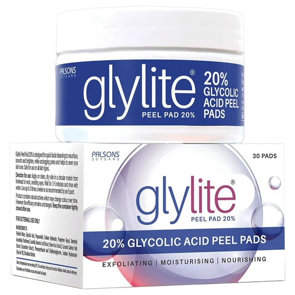 Glylite Peel Pads 20% Glycolic Acid, 30 Count, Pack of 1