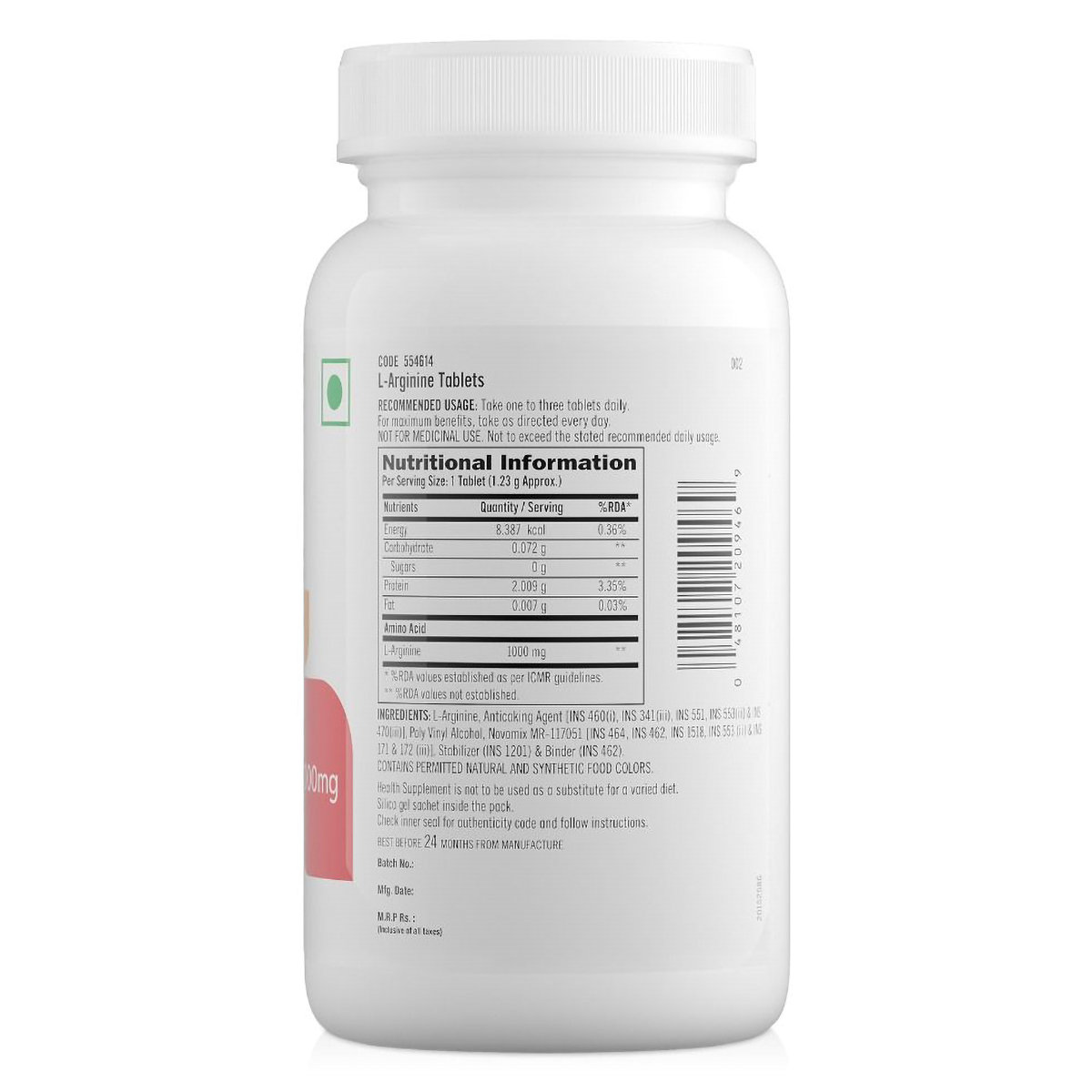 GNC L-Arginine 1000 mg, 90 Tablets, Pack of 1 GNC L-Arginine 1000 mg, 90 Tablets, Pack of 1