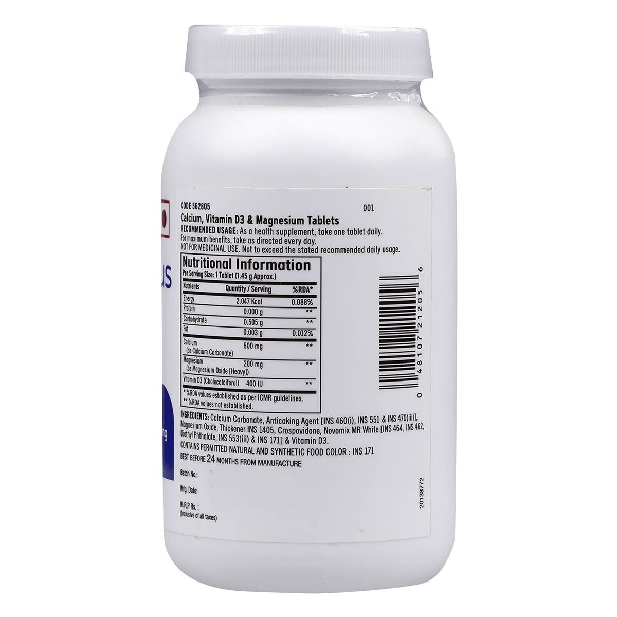 GNC Calcium Plus 600 mg with Magnesium & Vitamin D3, 180 Tablets Price