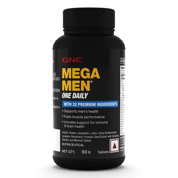 GNC Mega Men One Daily Multivitamin, 60 Tablets, Pack of 1