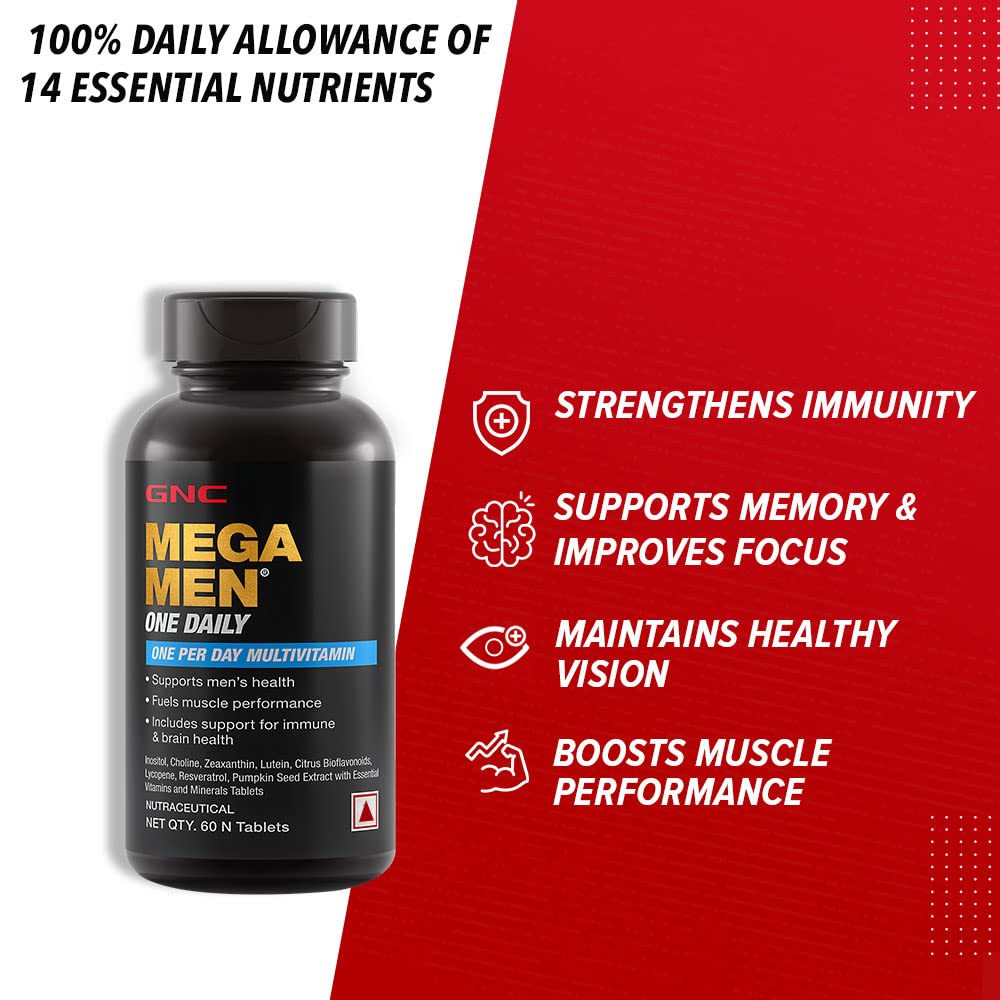 GNC Mega Men One Daily Multivitamin, 60 Tablets, Pack of 1 GNC Mega Men One Daily Multivitamin, 60 Tablets, Pack of 1