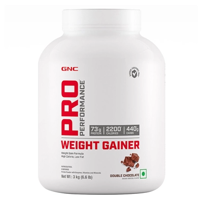 GNC PRO Performance Weight Gainer Double Chocolate Flavour Powder, 3 kg, Pack of 1