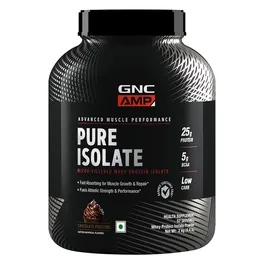 GNC AMP Pure Isolate Whey Protein Chocolate Frosting Flavour Powder, 2 kg, Pack of 1