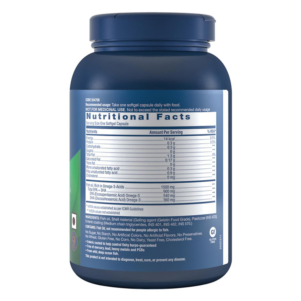 GNC Triple Strength Fish Oil, 60 Capsules, Pack of 1 GNC Triple Strength Fish Oil, 60 Capsules, Pack of 1