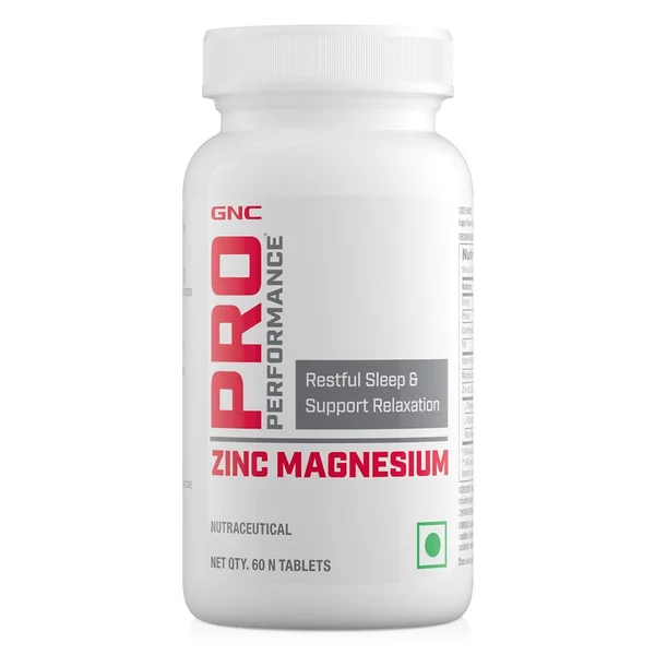 GNC Pro Performance Zinc Magnesium, 60 Tablets, Pack of 1