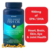 GNC Triple Strength Fish Oil Softgels, 120 Capsules, Pack of 1