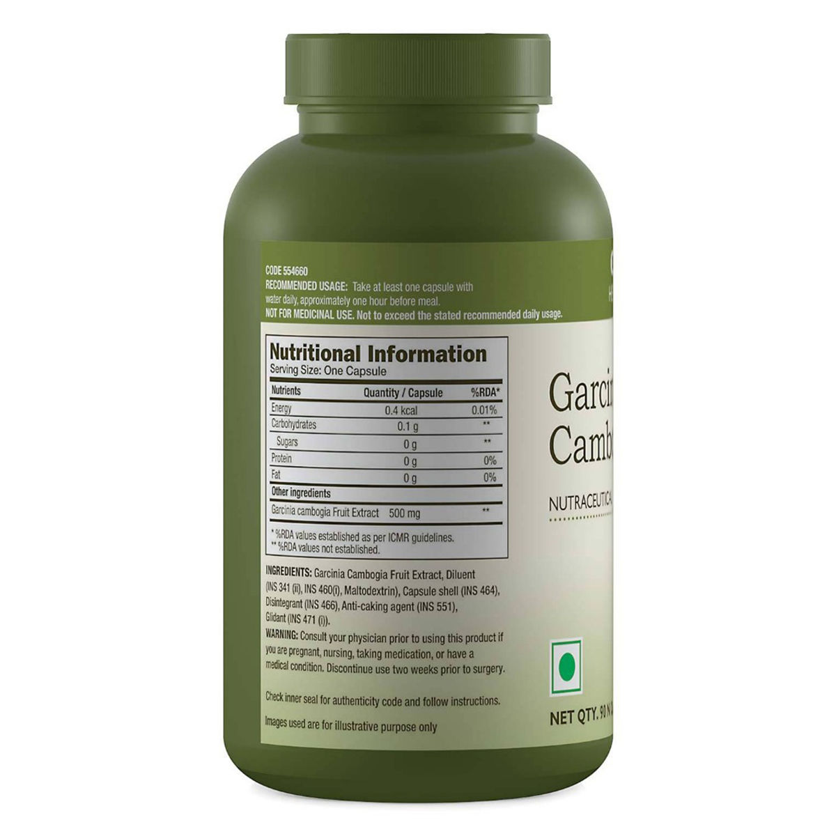 GNC Herbal Plus Garcinia Cambogia 500 mg 90 Capsules Uses Side