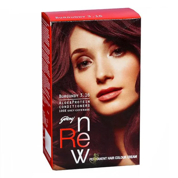 Godrej Renew Shade 3.16 Hair Colour, Burgundy, 20 ml, Pack of 1