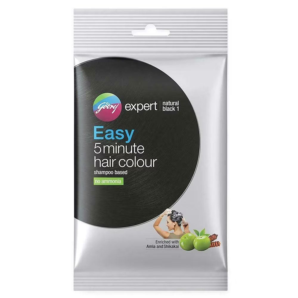 Buy Godrej Expert Easy 5 minute Hair Colour Shampoo Based Natural Black, 20 ml Online