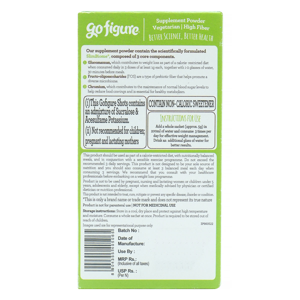 GoFigure Weight Management Shot Mint Flavour Powder, 105 gm (21x5 gm), Pack of 1 GoFigure Weight Management Shot Mint Flavour Powder, 105 gm (21x5 gm), Pack of 1