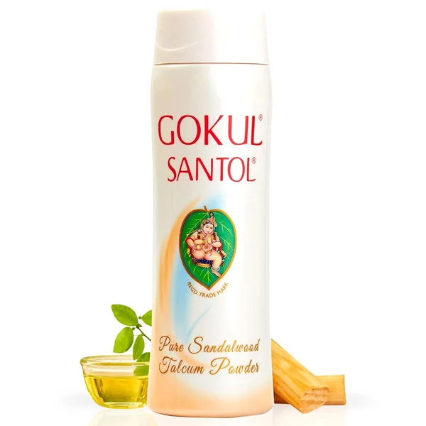 Gokul Santol Talcum Powder 140 gm | Pure Sandalwood, Pack of 1