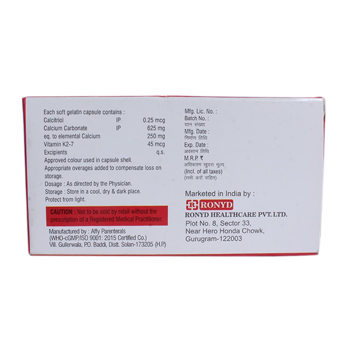 Goldcal-K2 7 Capsule 10's, Pack of 10 CapsuleS Goldcal-K2 7 Capsule 10's, Pack of 10 CapsuleS