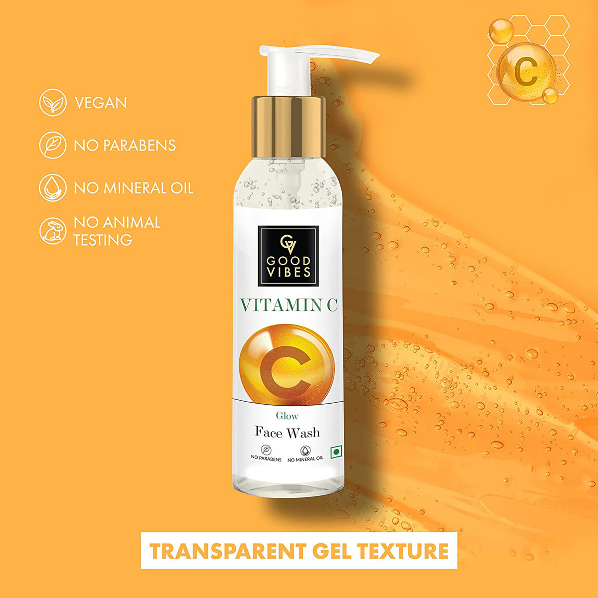 Good Vibes Glow Vitamin C Face Wash 120 ml | Orange & Kakadu Plum | Deep Cleansing | Gives Smooth, Clear & Fresh Skin | For All Skin Type, Pack of 1 Good Vibes Glow Vitamin C Face Wash 120 ml | Orange & Kakadu Plum | Deep Cleansing | Gives Smooth, Clear & Fresh Skin | For All Skin Type, Pack of 1