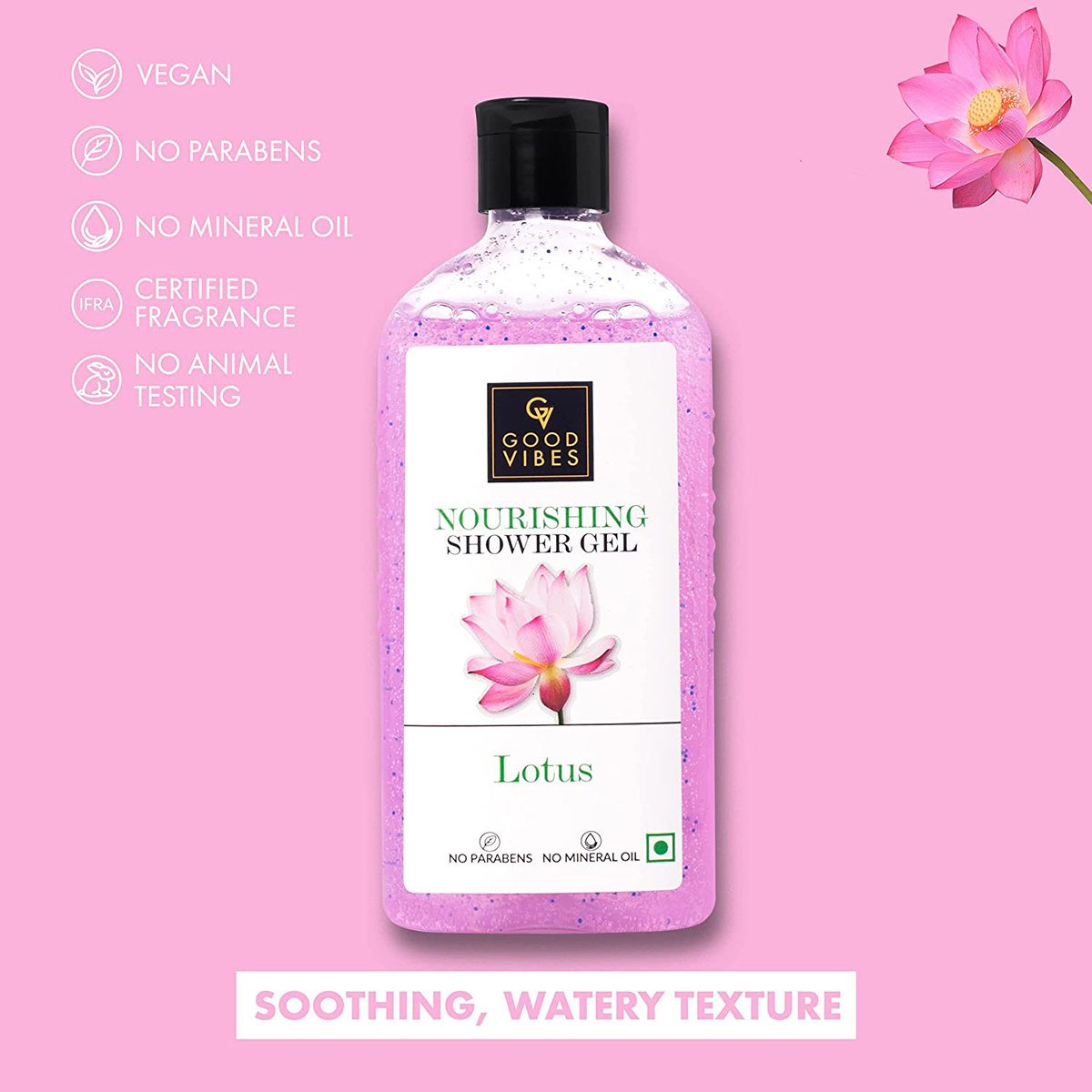 Good Vibes Lotus Nourishing Shower Gel 300 ml | Deep Cleansing | Soothes Irritation | Nourishes & Evens Skin Tone | Makes Skin Healthy & Glowing | For All Skin Type, Pack of 1 Good Vibes Lotus Nourishing Shower Gel 300 ml | Deep Cleansing | Soothes Irritation | Nourishes & Evens Skin Tone | Makes Skin Healthy & Glowing | For All Skin Type, Pack of 1
