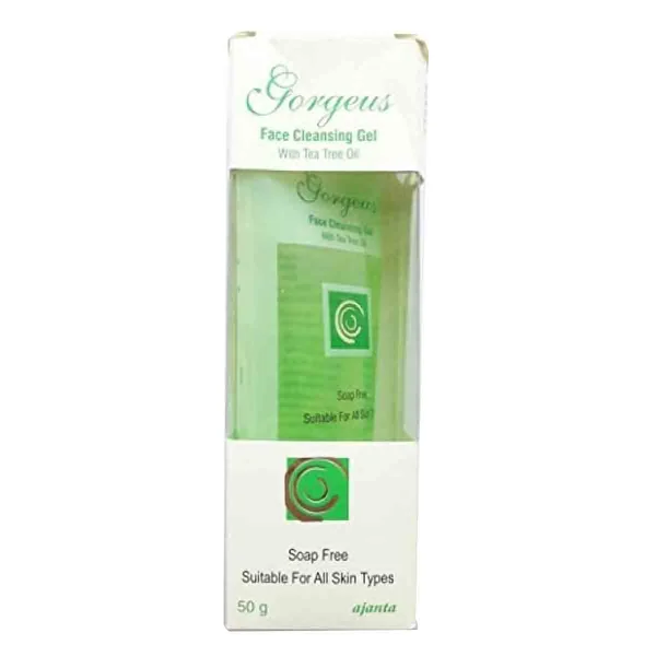 Gorgeus Face Cleansing Gel 50 gm | With Tea Tree Oil | Deeply Purifies &amp; Moisturisess | For All Skin Type, Pack of 1